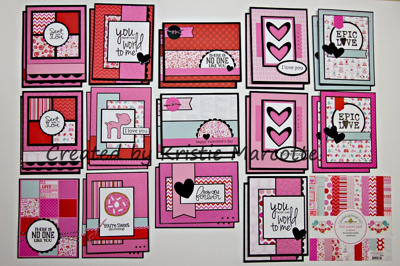 Doodlebug’s Lovebirds – 27 cards from one 6×6 paper pad