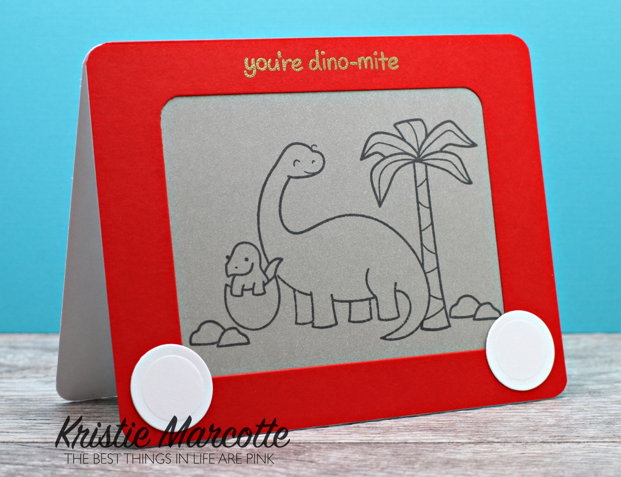 Etch-a-Sketch Dinosaur Card