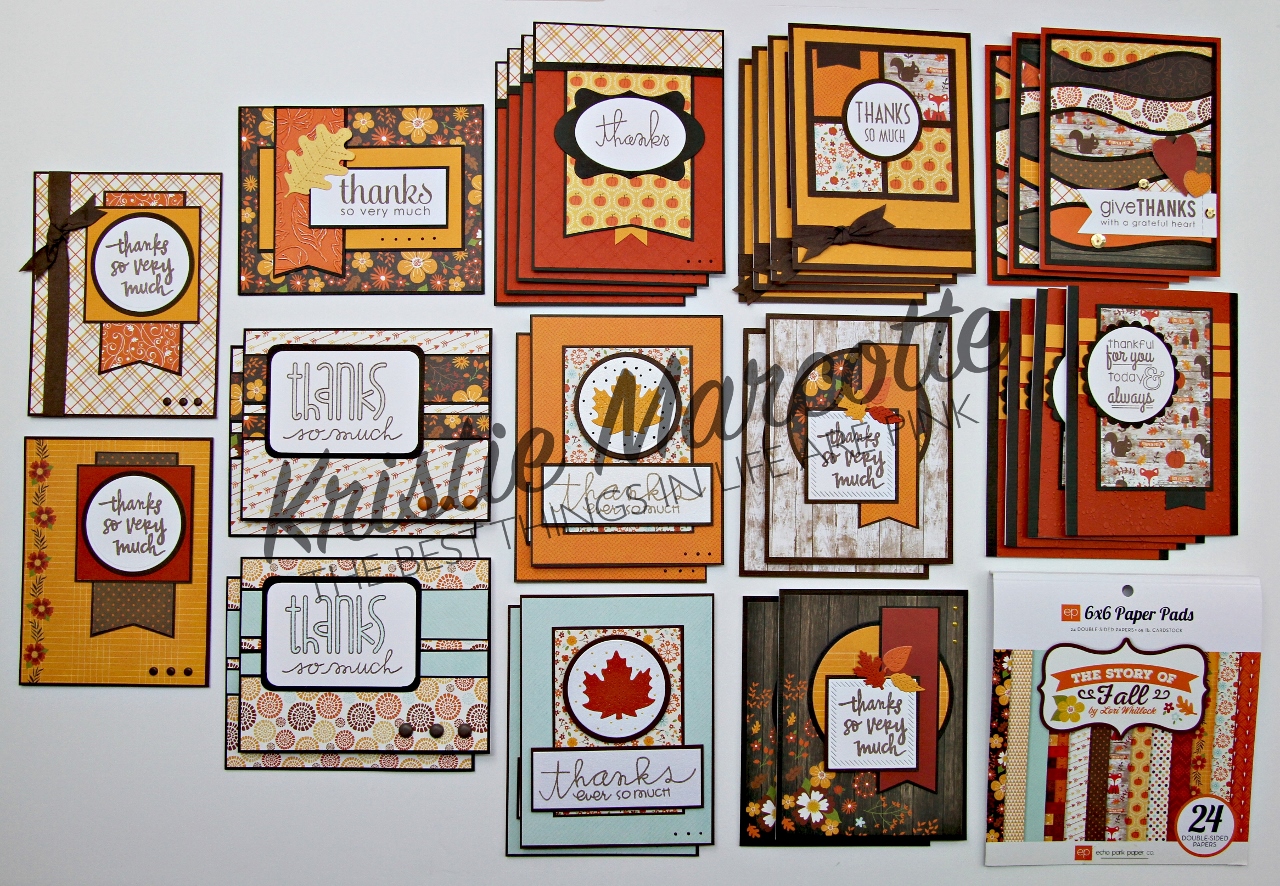 Echo Park’s The Story of Fall – 30 cards from one 6×6 paper pad