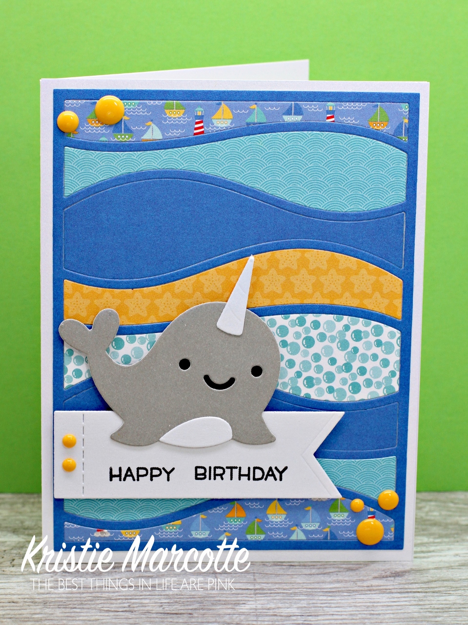 Happy Birthday – Lawn Fawn Narwhal die cuts