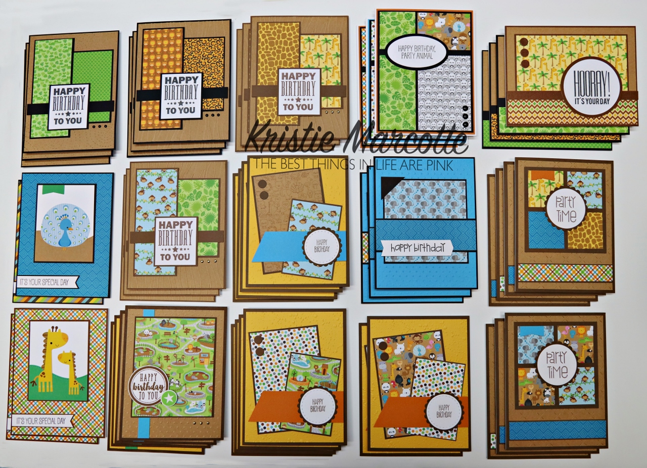 Doodlebug’s At the Zoo – 47 cards from one 6×6 paper pad
