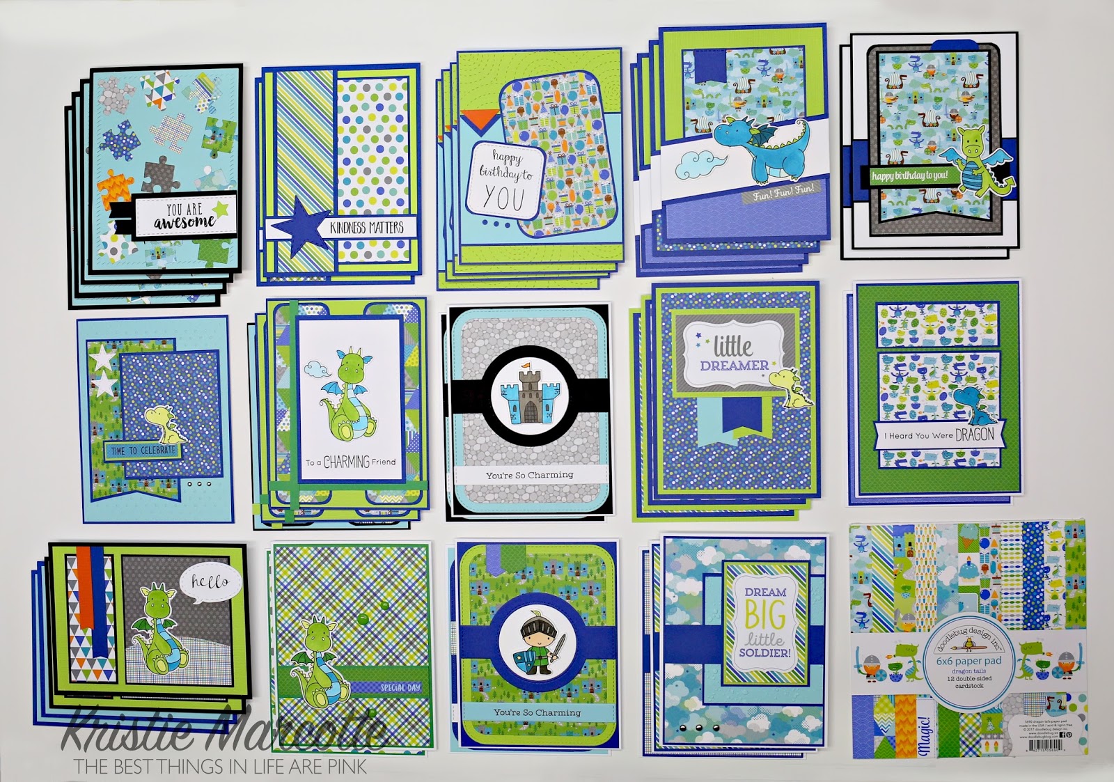 Doodlebug’s Dragon Tails – cards from 6×6 paper pad