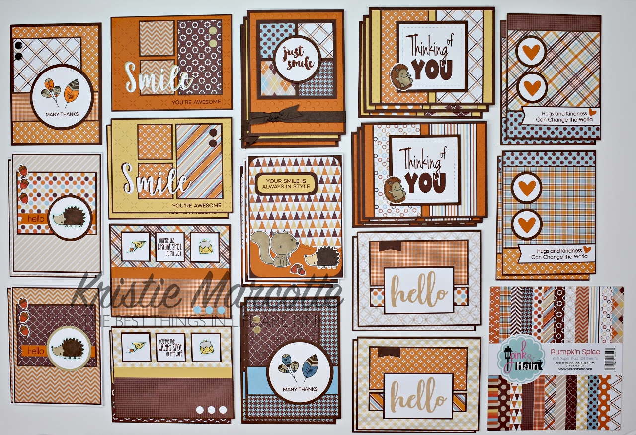 Pink & Main Pumpkin Spice – cards from 6×6 paper pad