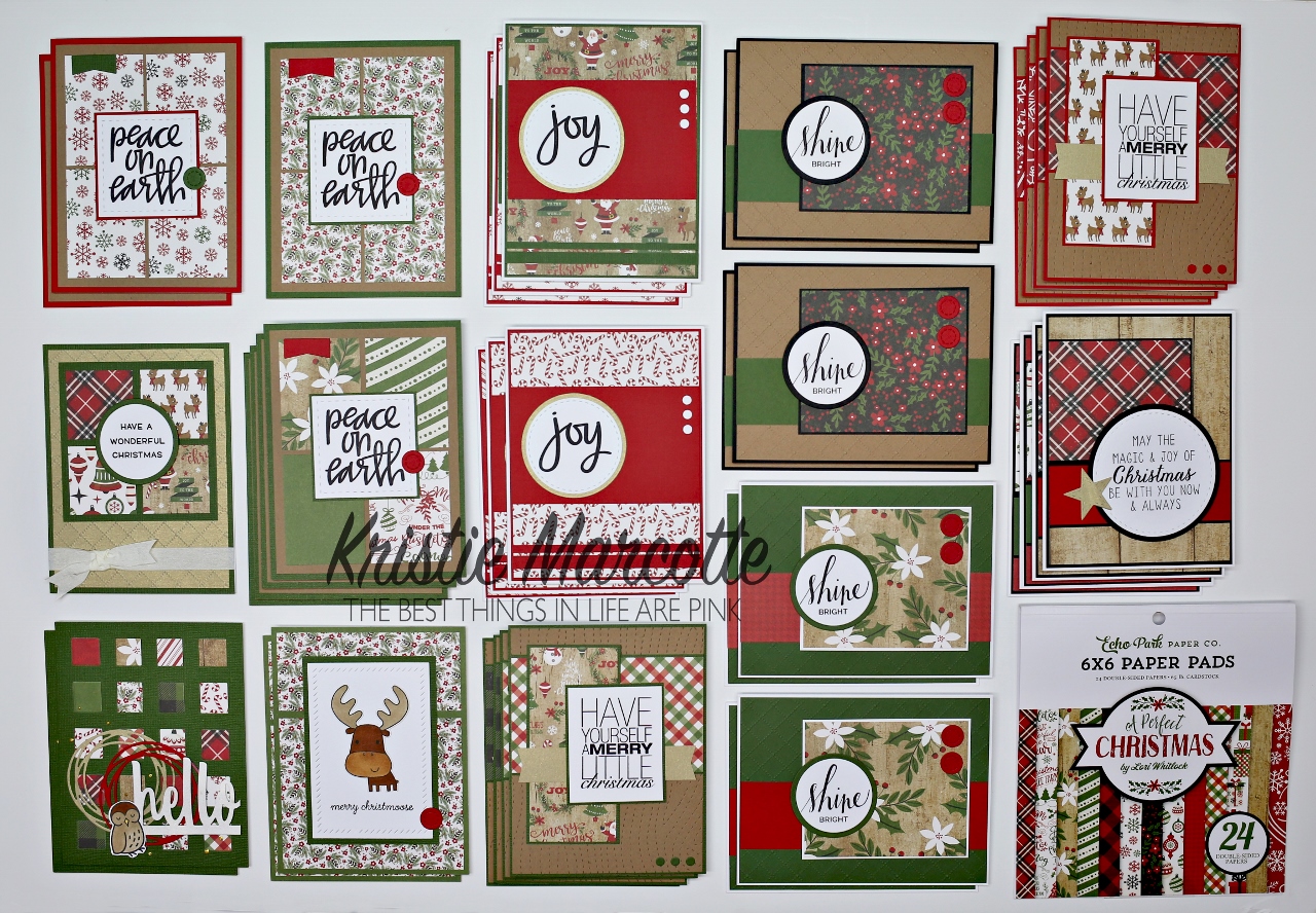 Echo Park’s A Perfect Christmas collection – 38 cards from one 6×6 paper pad