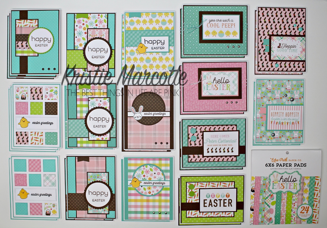 Echo Park’s Hello Easter – 31 cards from one 6×6 paper pad