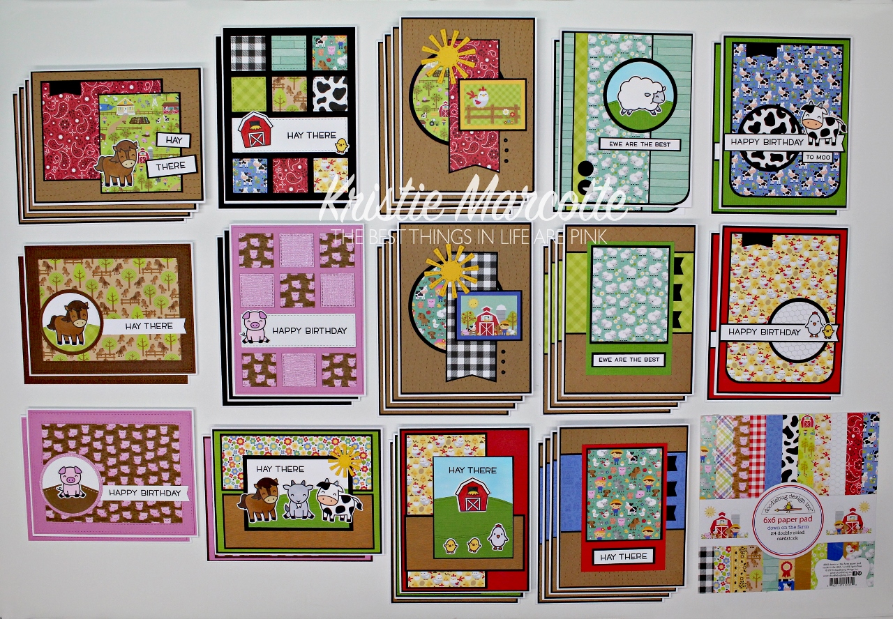 Doodlebug’s Down on the Farm – 40 cards from one 6×6 paper pad