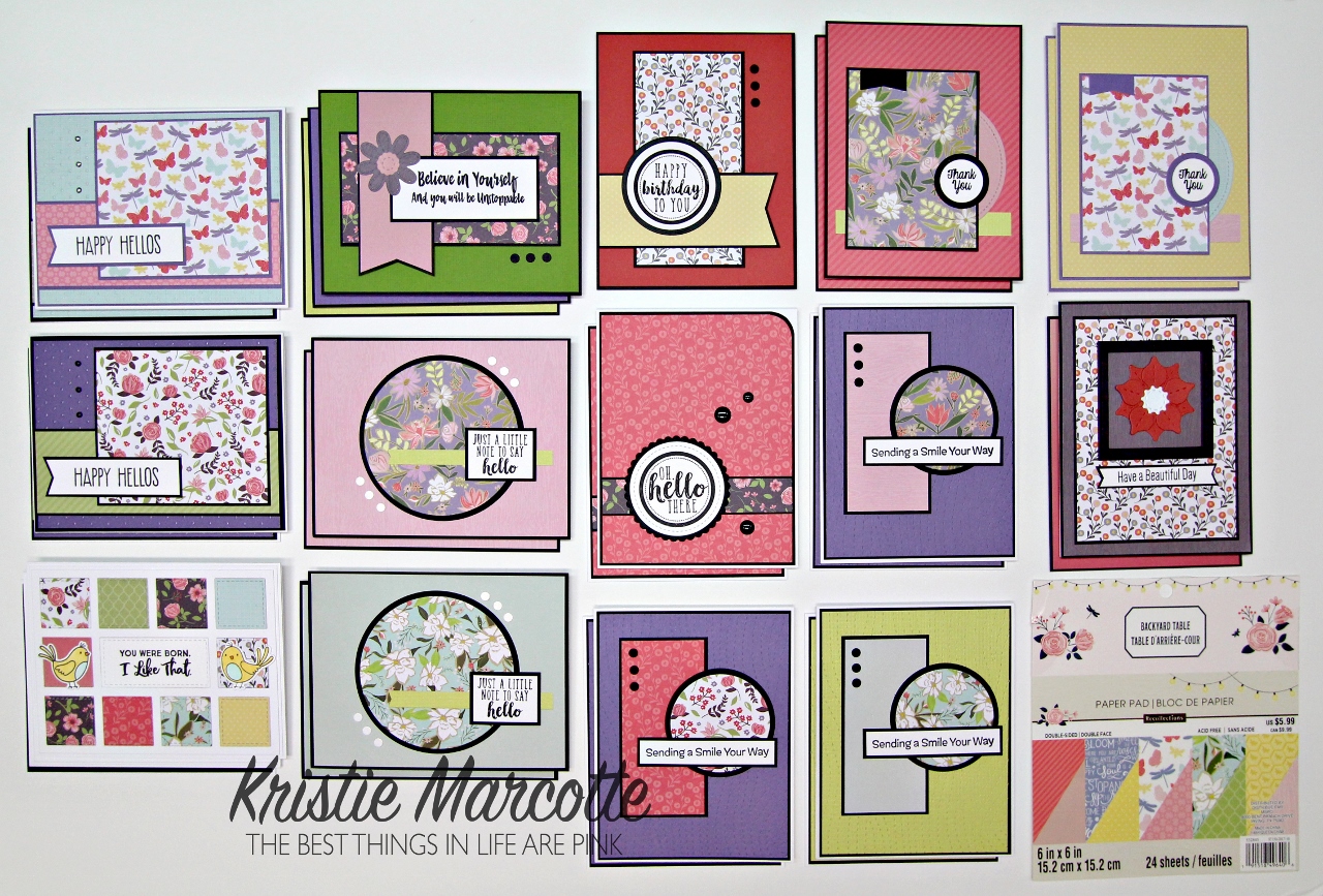 Recollections Backyard Table – 29 cards from one 6×6 paper pad