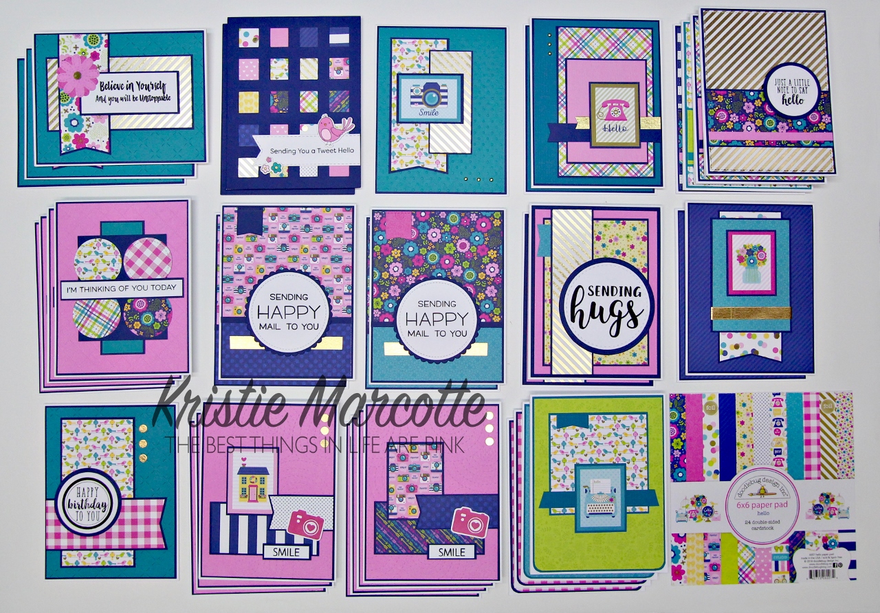 Doodlebug Design Hello – 36 cards from one 6×6 paper pad