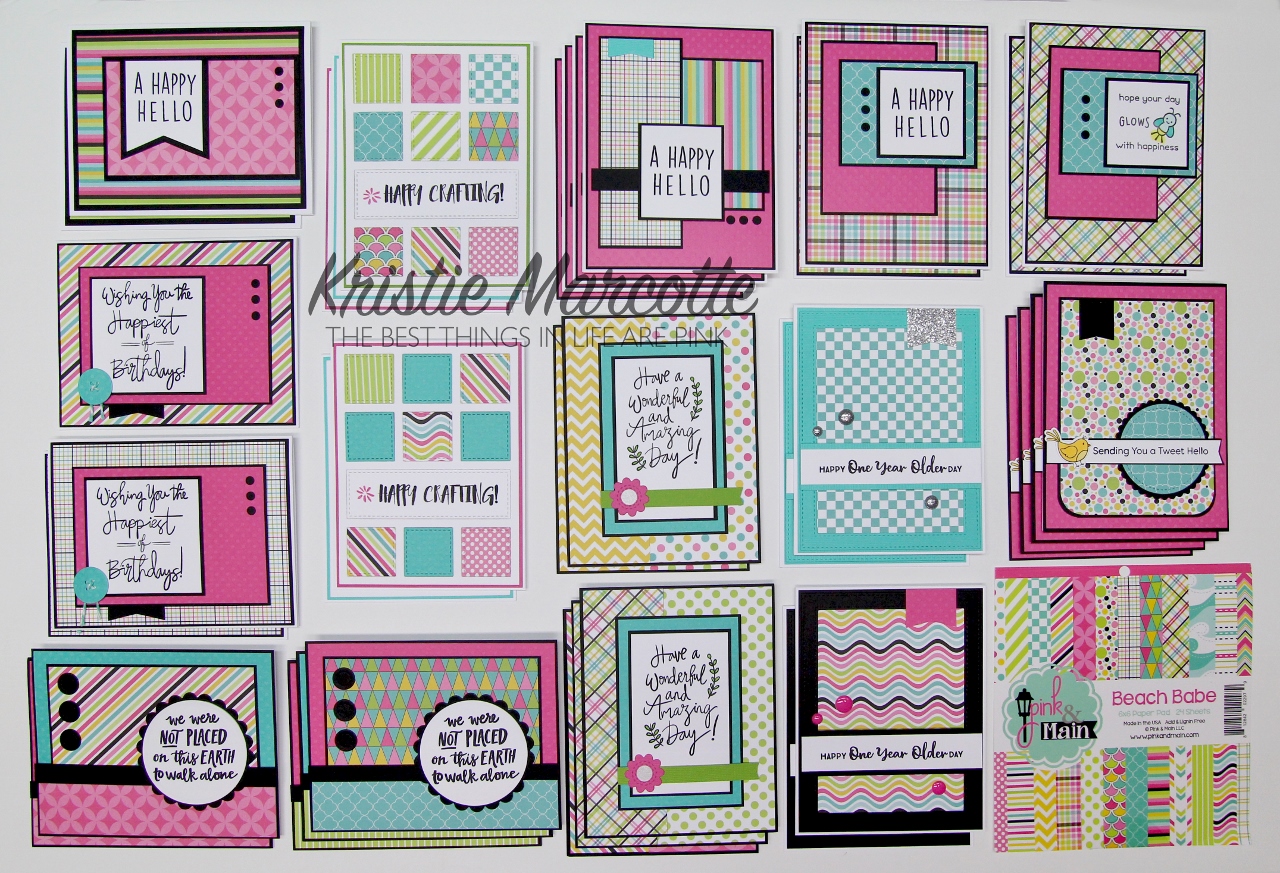 Pink & Main Beach Babe – 36 cards from one 6×6 paper pad