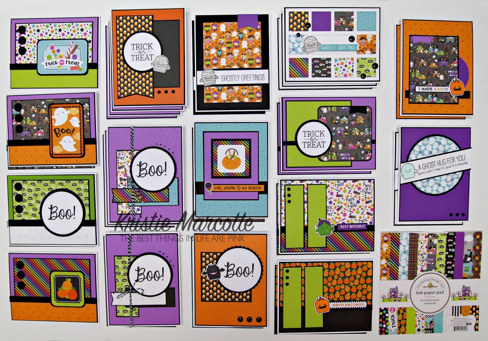 Doodlebug BooVille – 34 cards from one 6×6 paper pad