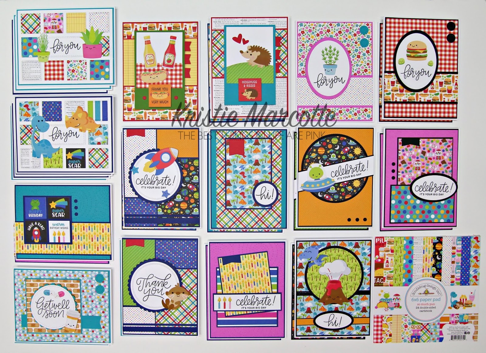 Doodlebug Design’s So Much Pun – 31 cards from one 6×6 paper pad