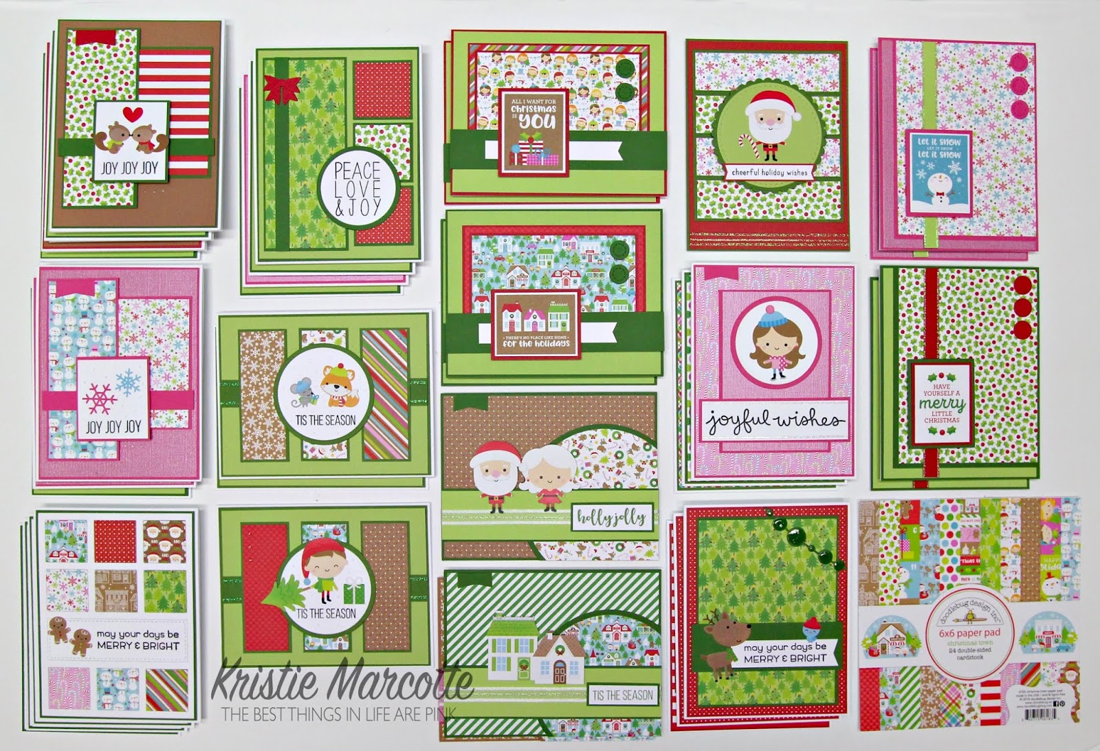 Doodlebug Design Christmas Town – 36 cards from one 6×6 paper pad