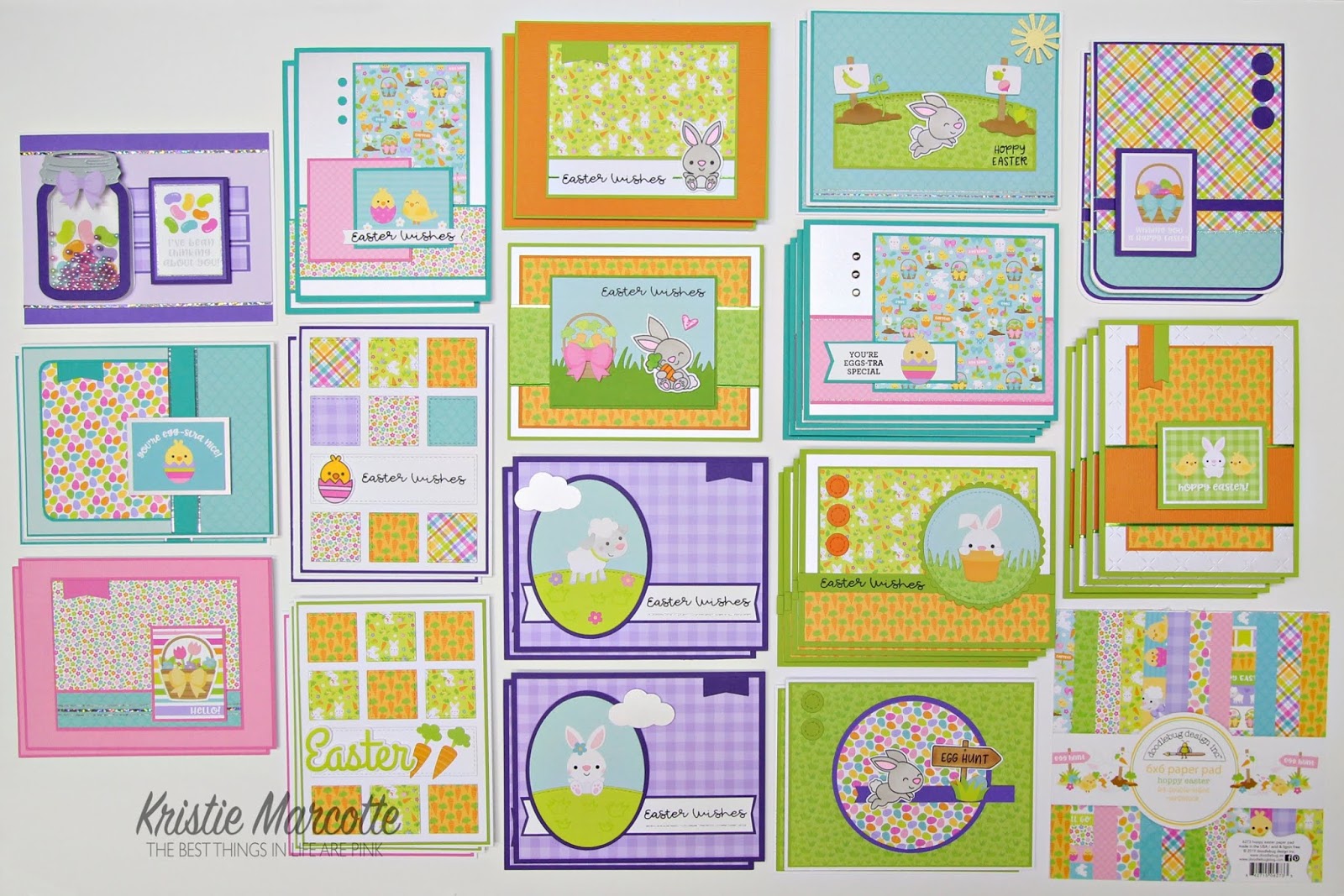 Doodlebug Hoppy Easter – 37 cards from one 6×6 paper pad