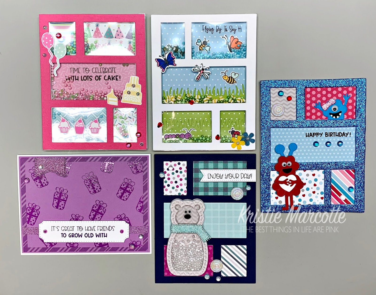 Queen & Co. Birthday Squares kit – 5 cards 1 kit