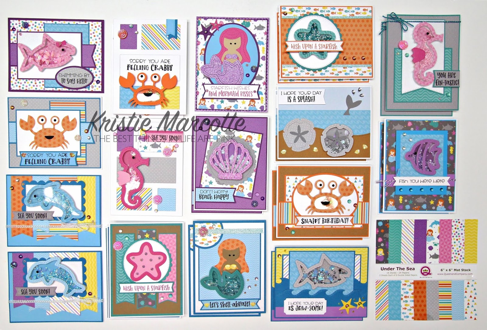 Queen & Co. Under the Sea – 27 cards from one 6×6 paper pad