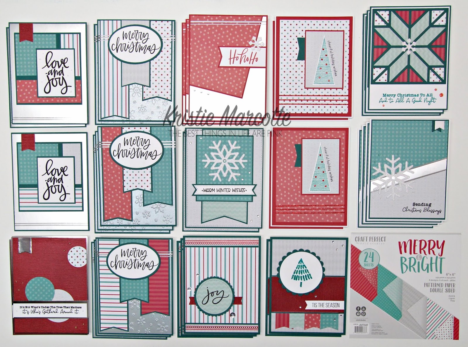 Tonic Studios – Merry & Bright – 34 cards from one 6×6 paper pad