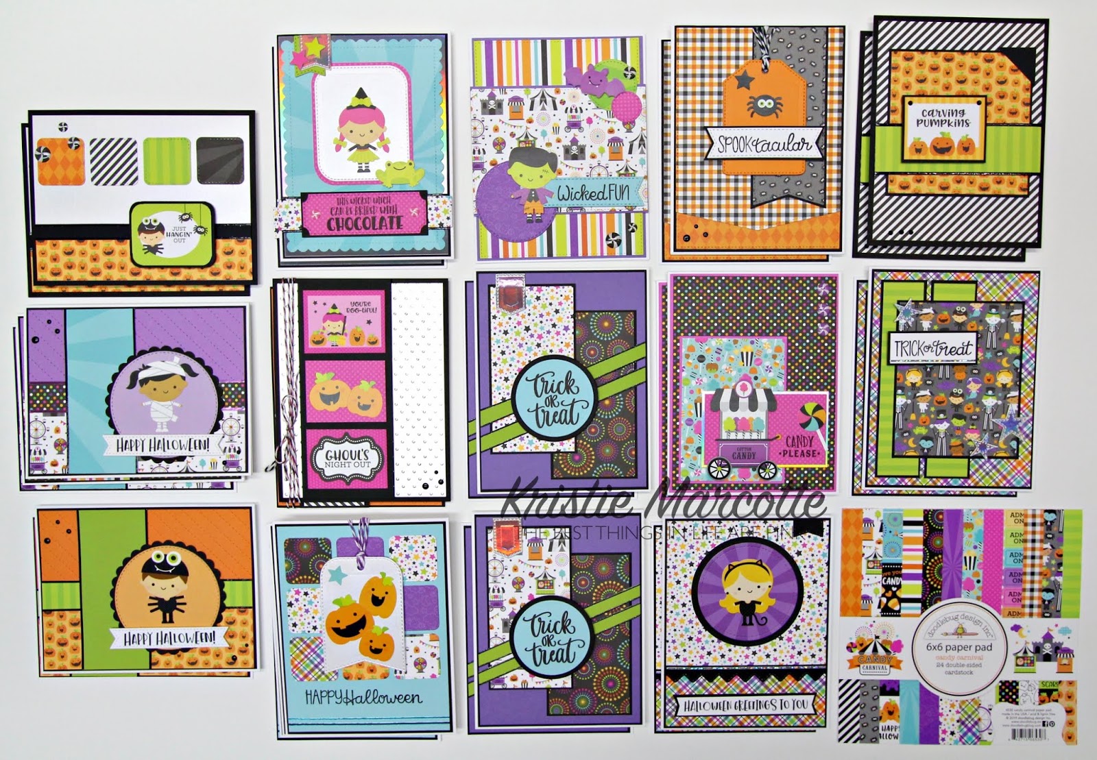 Doodlebug Design’s Candy Carnival – 30 cards from one 6×6 paper pad