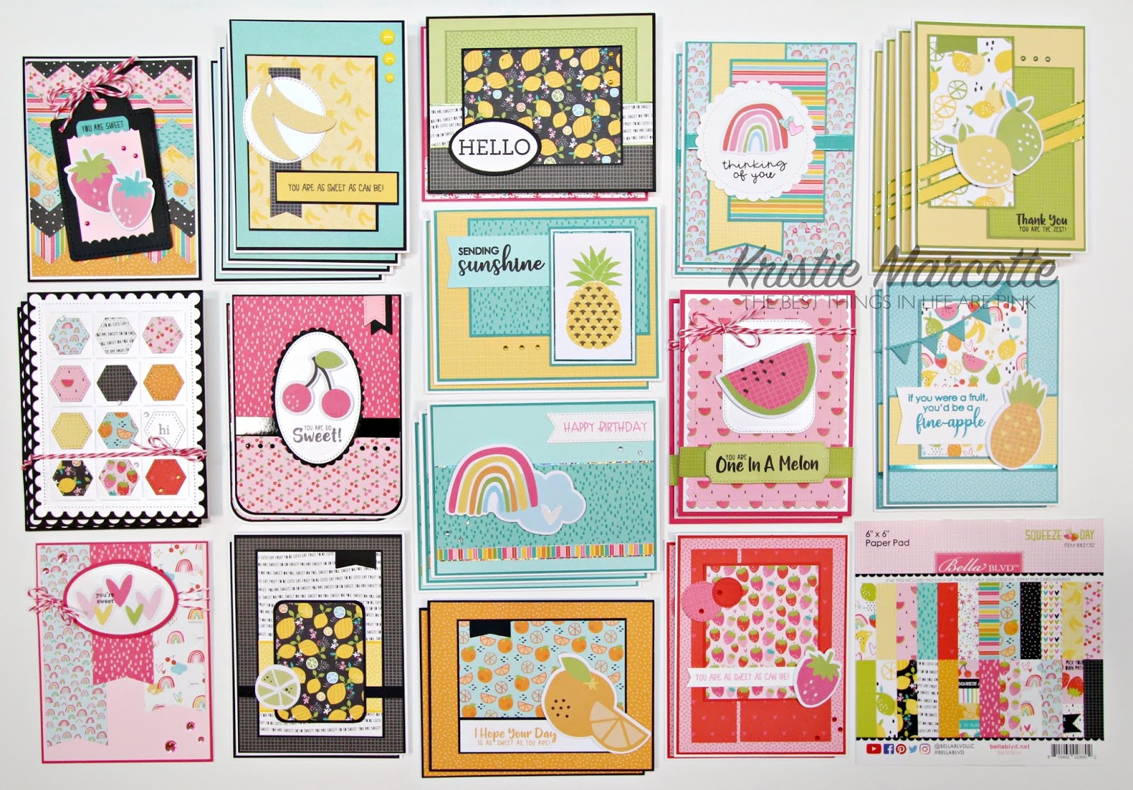Bella Blvd. Squeeze the Day – 34 cards from one 6×6 paper pad