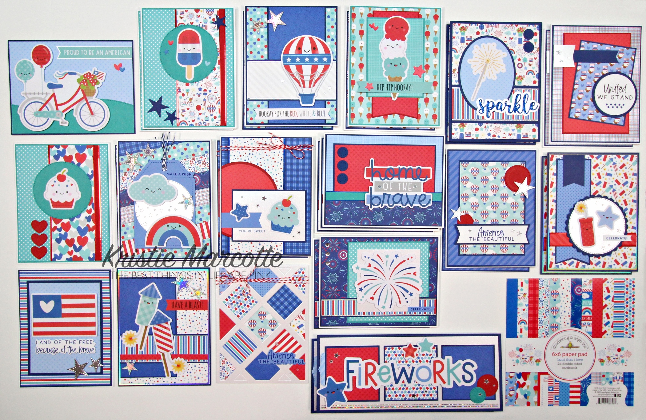 Doodlebug Design – Land that I Love – 30 cards from one 6×6 paper pad