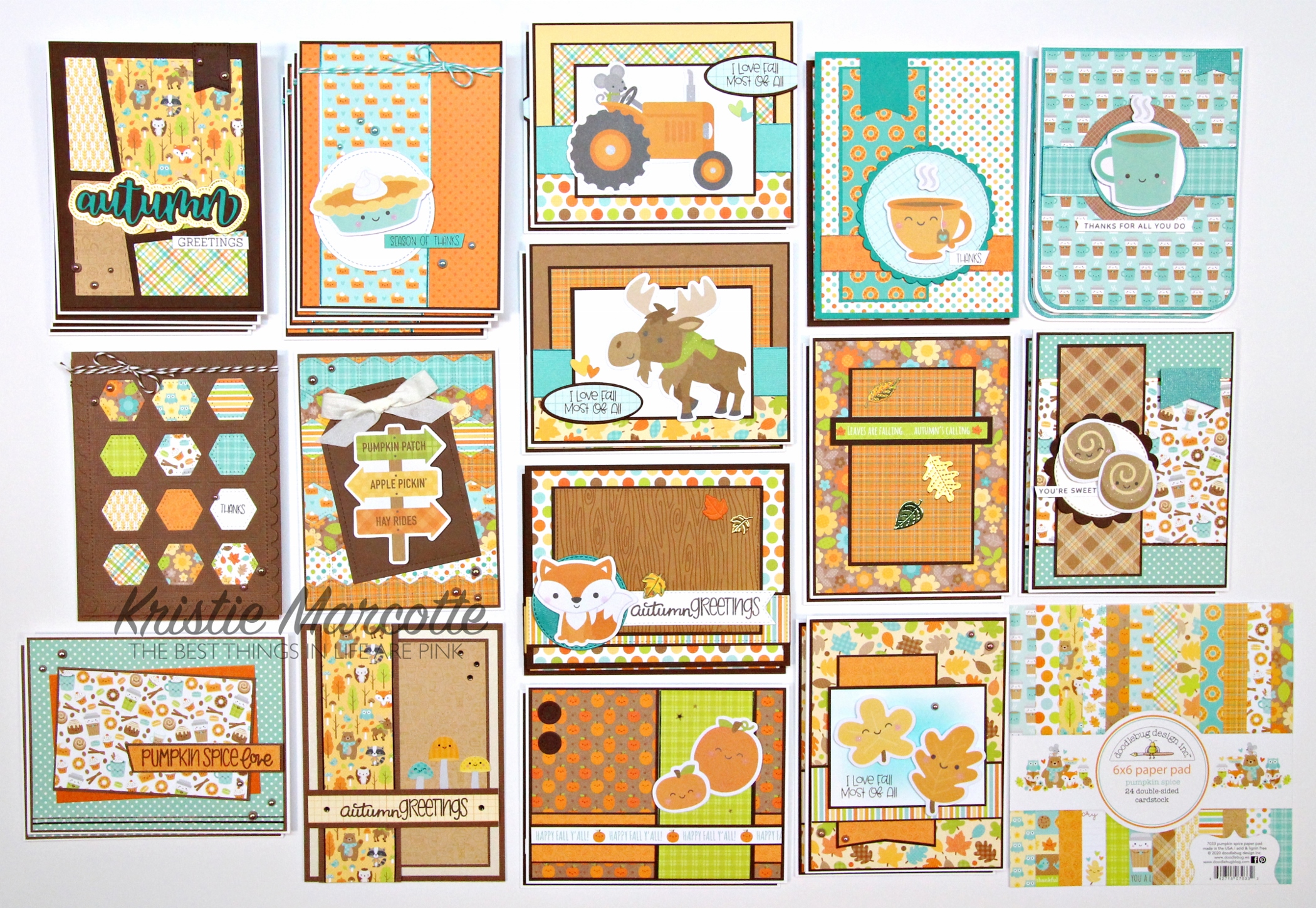 Doodlebug Design – Pumpkin Spice – 32 cards from one 6×6 paper pad