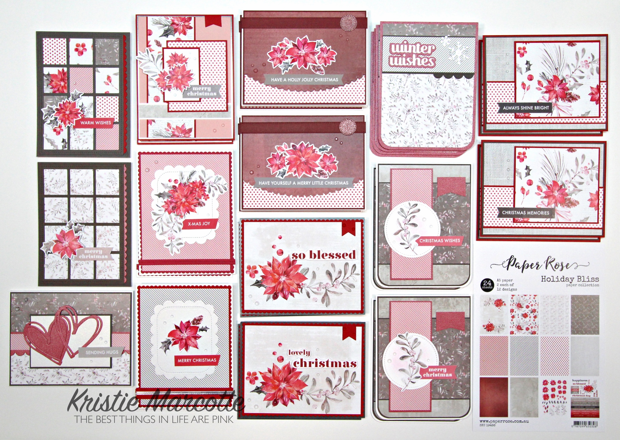 Paper Rose – Holiday Bliss – 30 cards from one paper pack