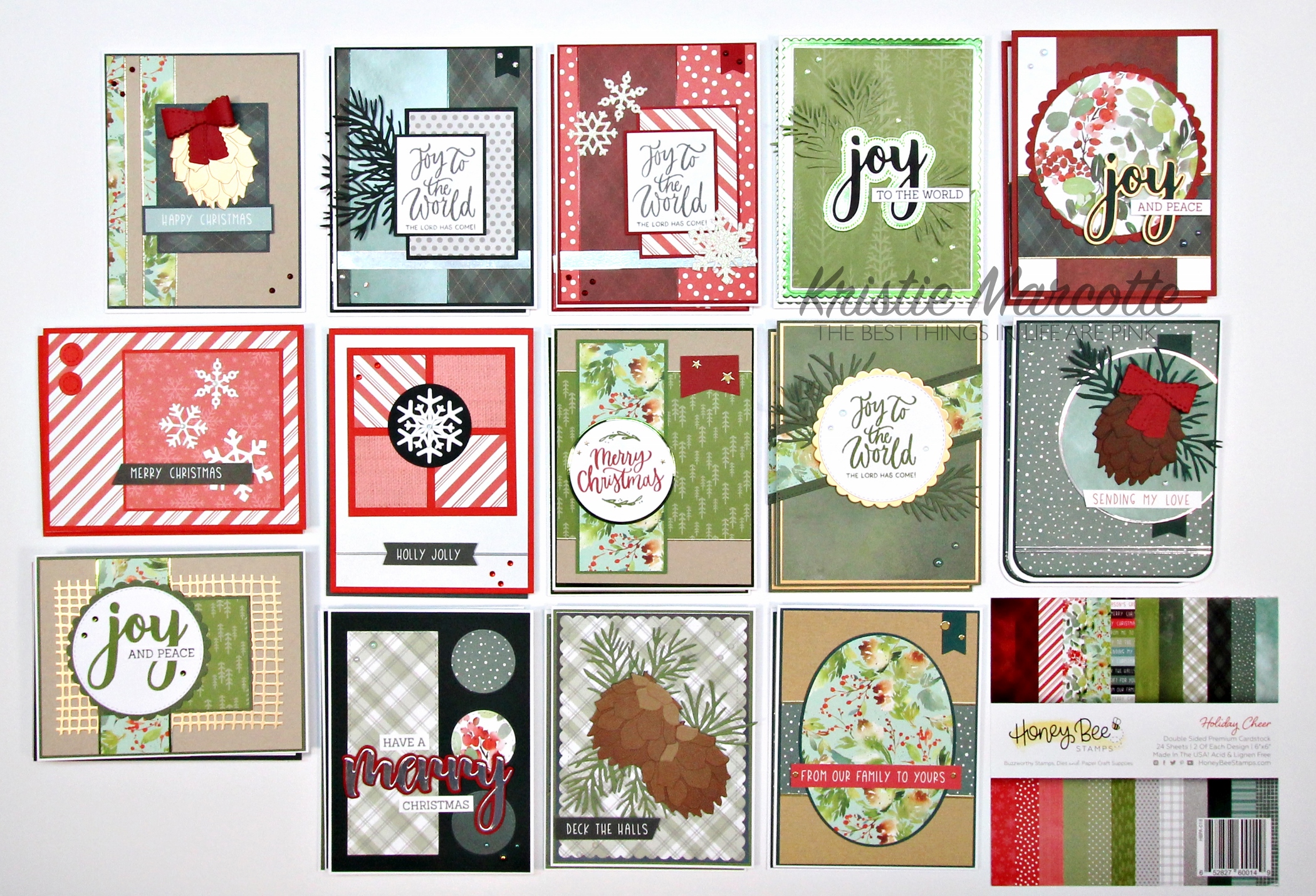 Honey Bee Stamps – Holiday Cheer – 30 cards from one 6×6 paper pad