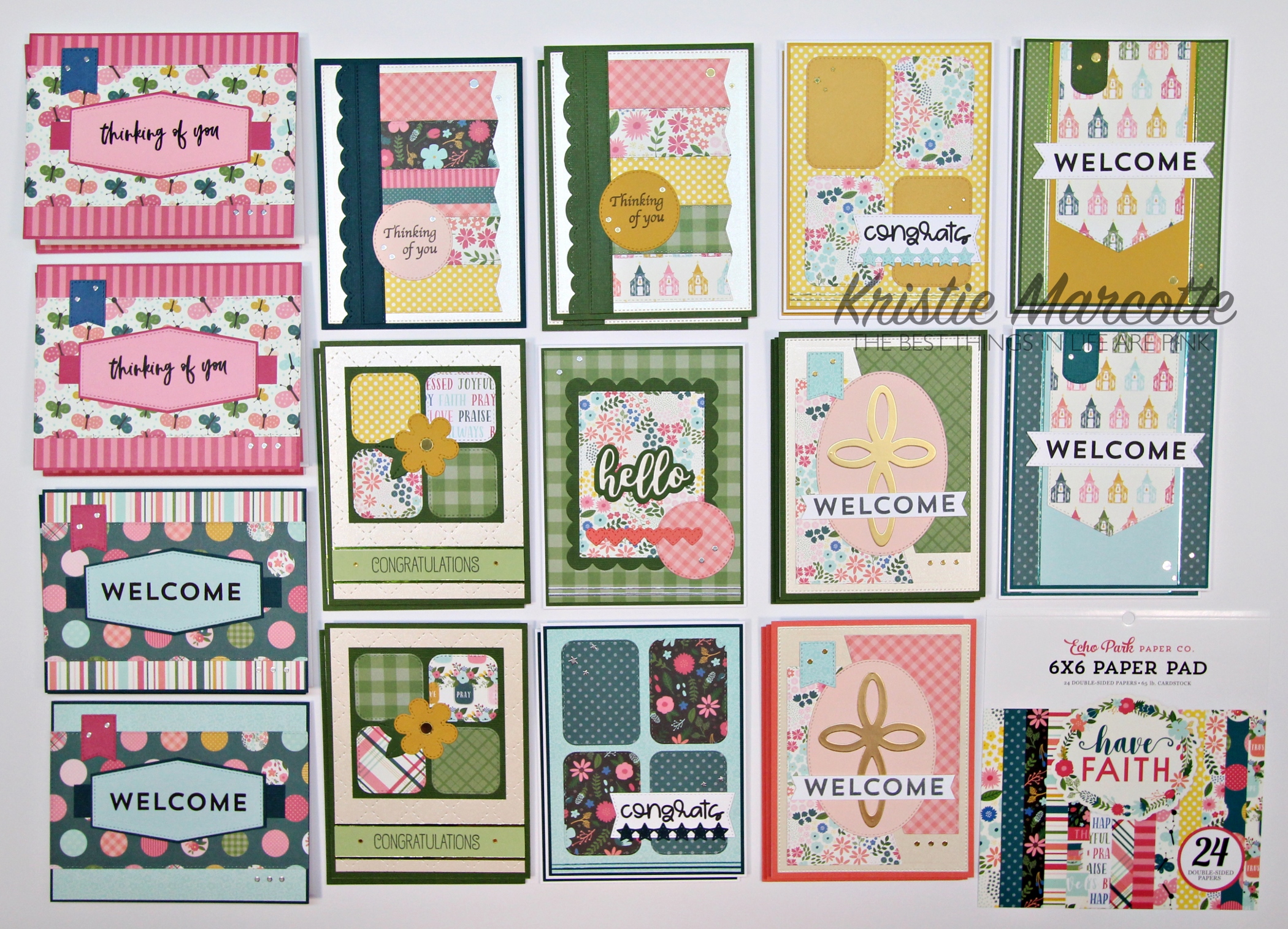 Echo Park – Have Faith – 29 cards from one 6×6 paper pad