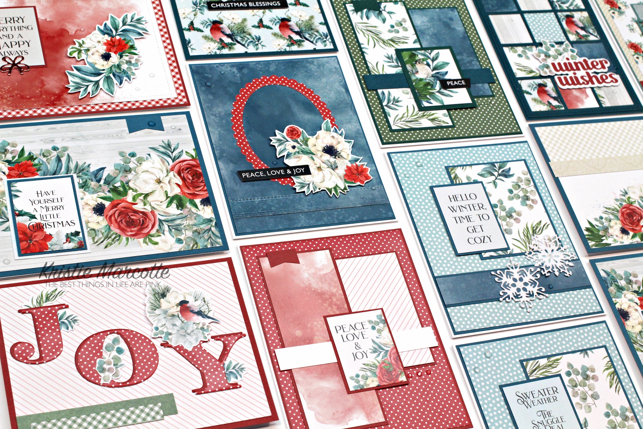 Paper Rose Studio | Winter Blooms | 23 cards one 6×6 paper pad