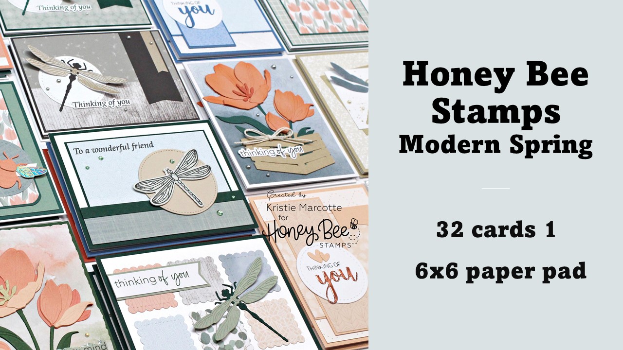 Honey Bee Stamps | Modern Spring | 32 cards from one 6×6 paper pad