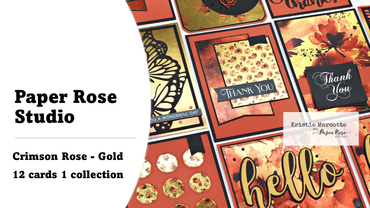 Paper Rose Studio | Crimson Rose Gold | 12 cards 1 collection