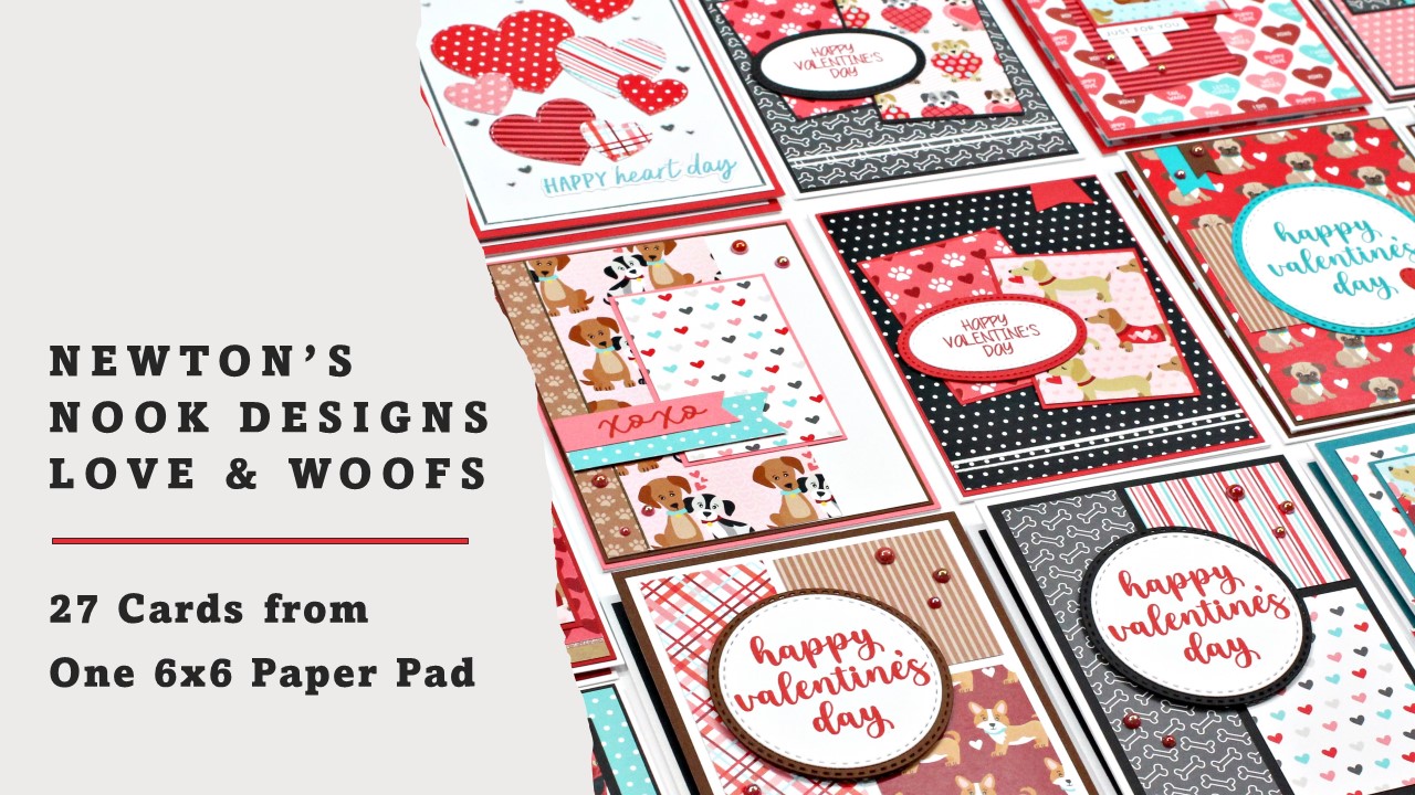 Newton’s Nook | Love & Woofs | 27 Cards One 6×6 Paper Pad